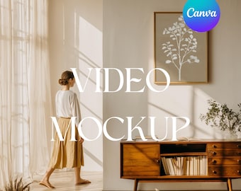 Video Canva Wall Art Mockup: Canva Template with Person (Digital Download)