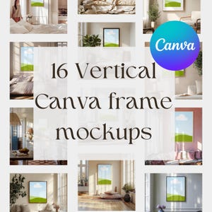 16 Canva Frame Mockup Bundle, Bundle Wall Art Mockup for Canva Drag and Drop, Frame Mockup Templates, Canva Mockup Set, Picture Frame Mockup