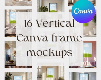 Canva Frame Mockup Bundle: Vertical Wall Art Templates (Digital Download)