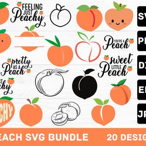 Pfirsich SVG-Bundle, Pfirsich SVG PNG, Pfirsich Zitat SVG, Just Peachy svg, Hübsch wie ein Pfirsich svg, Süß wie ein Pfirsich svg Cut File Cricut Silhouette