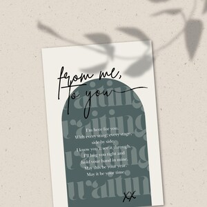 De mí para ti, tarjeta de 3.0 x 4 x 6 pulgadas. Regalo para la infertilidad, tarjeta imprimible, cartas de amor, ánimo y apoyo para la infertilidad a seres queridos.