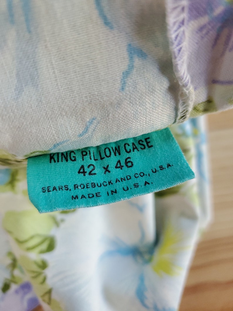 Single Vintage Pillowcase by Sears, Roebuck and Co. King Size image 2