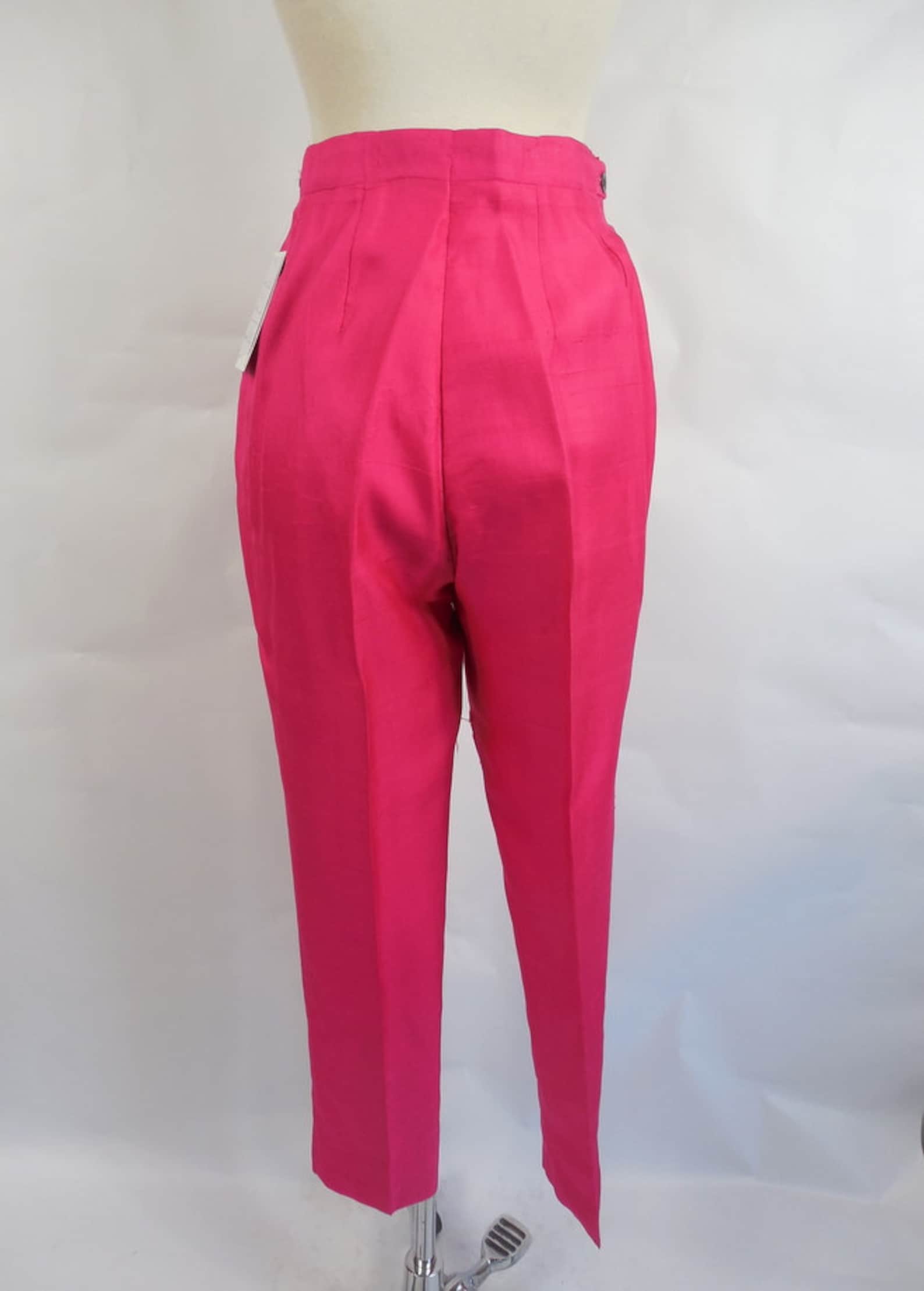 1950 1960 Vintage Fuchsia Silk Capri Pants - Etsy