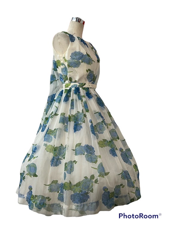 Vintage Blue And White Porcelain Chiffon Dress