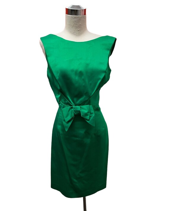 1950 Vintage Lilli Diamond Emerald Green Satin Wiggle… - Gem