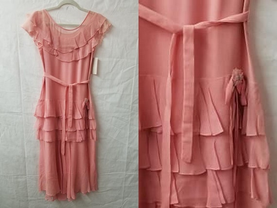 rose pink chiffon dress