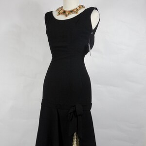1950's Vintage LBD Wool Wiggle Dress With Dropwaist and - Etsy