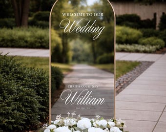 Custom Wedding Mirror Decal: Personalized Names & Date