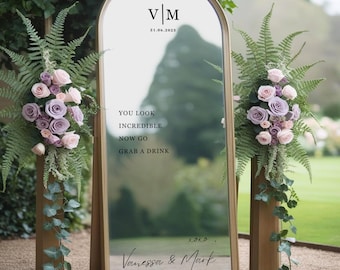 Wedding Mirror Decal / Custom Decal / You Look Incredible, Now Go Grab a Drink