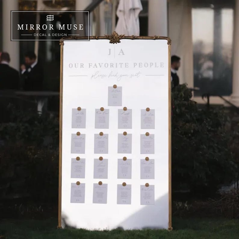Seating Chart Sign - Wedding Mirror Decal - Our Favorite People image 16