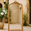 Custom Wedding Mirror Decal – We're So Glad You're Here with Names & Date