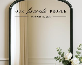 Wedding Mirror Decal for Seating Chart with Personalized Wedding Date