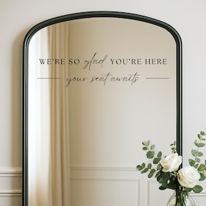 Wedding Welcome Mirror Decal: Elegant Seating Chart Vinyl