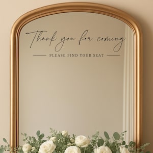 Wedding Mirror Seating Chart Decal: Elegant Reception Welcome Sign