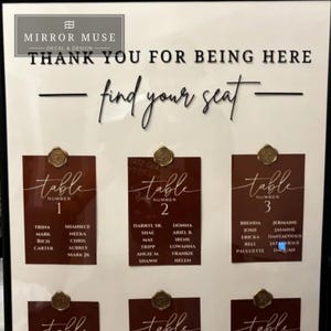 Seating Chart Sign - Wedding Mirror Decal - Our Favorite People image 13
