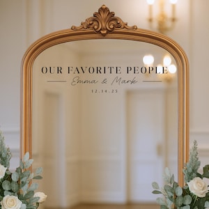 Wedding Mirror Decal | Personalized Seating Chart Vinyl Sticker