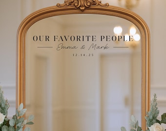 Wedding Mirror Decal | Personalized Seating Chart Vinyl Sticker