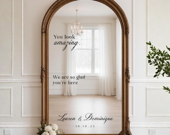 Custom Wedding Mirror Decal | Easy-to-apply Sticker