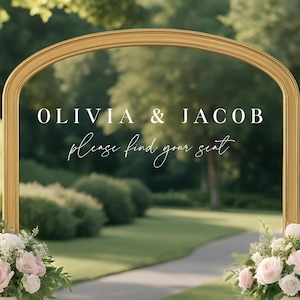 Wedding Seating Chart Mirror Decal – Please Find Your Seat Vinyl Sign – Custom Wedding Mirror Sticker – Elegant Reception Seating Signage