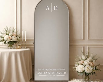 Custom Wedding Mirror Decal: Personalized Names & Date