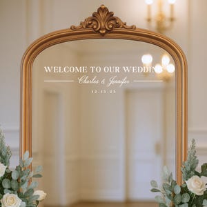 Wedding Mirror Decal | Personalized Seating Chart Vinyl Sticker