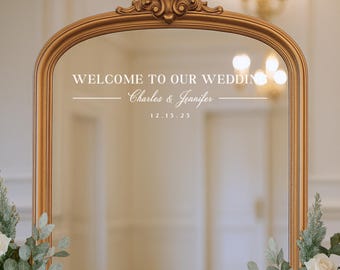 Wedding Mirror Decal | Personalized Seating Chart Vinyl Sticker