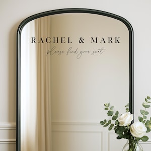 Custom Wedding Seating Chart Mirror Decal: Elegant Reception Sign