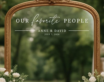 Wedding Mirror Seating Chart Decal: Personalized Reception Welcome Sign