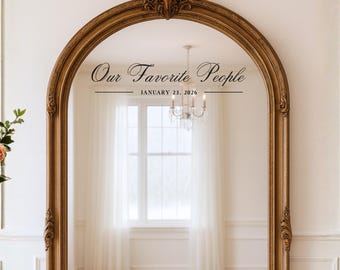 Wedding Mirror Decal for Seating Chart with Personalized Wedding Date