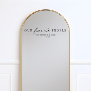 Seating Chart Sign - Wedding Mirror Decal - Our Favorite People image 1