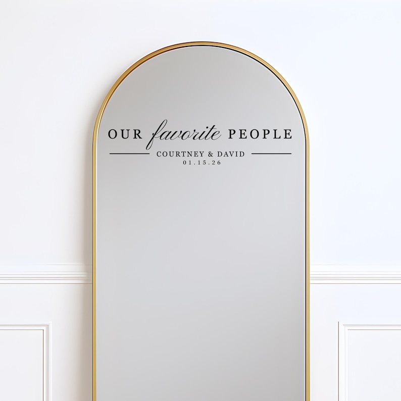 Seating Chart Sign - Wedding Mirror Decal - Our Favorite People image 1