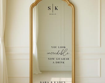 Wedding Mirror Vinyl Decal: Custom Celebration Decor