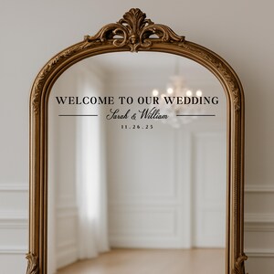 Wedding Mirror Decal | Personalized Seating Chart Vinyl Sticker