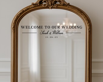 Wedding Mirror Decal | Personalized Seating Chart Vinyl Sticker