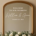 Personalized Wedding Mirror Decal: Elegant Vinyl Sign
