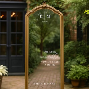 Wedding Mirror Vinyl Decal: Custom Celebration Decor