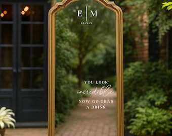 Wedding Mirror Vinyl Decal: Custom Celebration Decor