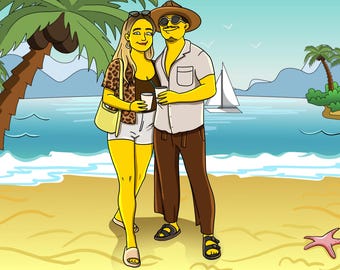 DIGITAL Custom Simpsons Family Portrait, Simpsonize Myself, SIMPSONS PORTRAIT on the couch, Simpson Couple Portrait