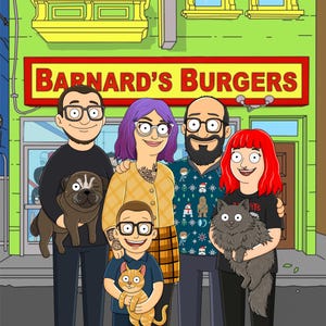 DIGITAL Custom Cartoon Family Portrait: Custom Illustration, family gift, Custom Couple Portrait, Birthday Anniversary Gift, Halloween gift