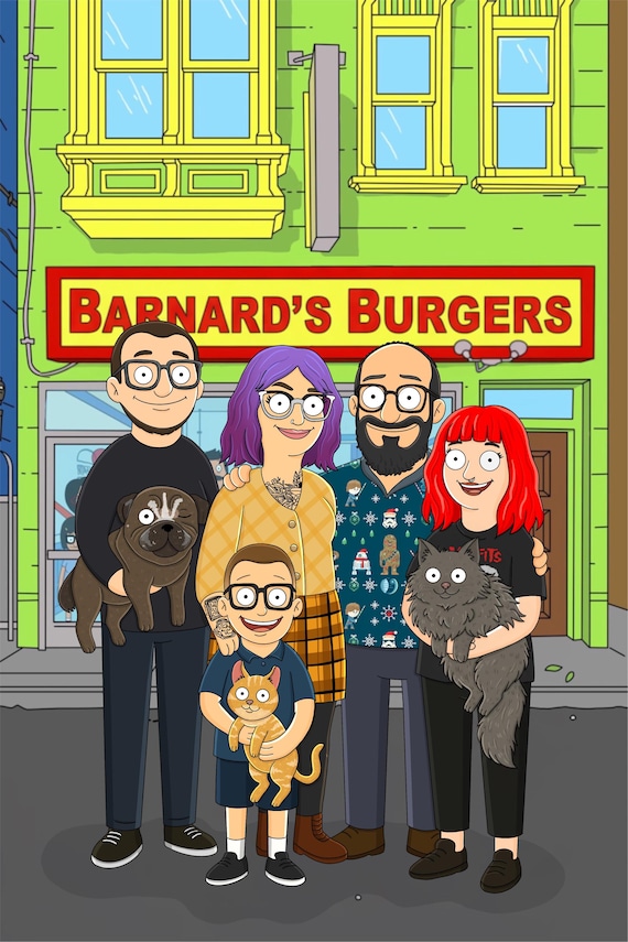 DIGITAL Custom Cartoon Family Portrait: Custom Illustration, family gift, Custom Couple Portrait, Birthday Anniversary Gift, Halloween gift
