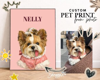 DIGITAL Custom Minimalistic Pet Portrait with Oil Painting style filter