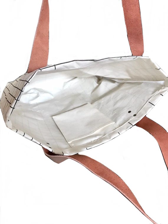 Danish Modern Abstract Grid Tote Bag: Large Geome… - image 5