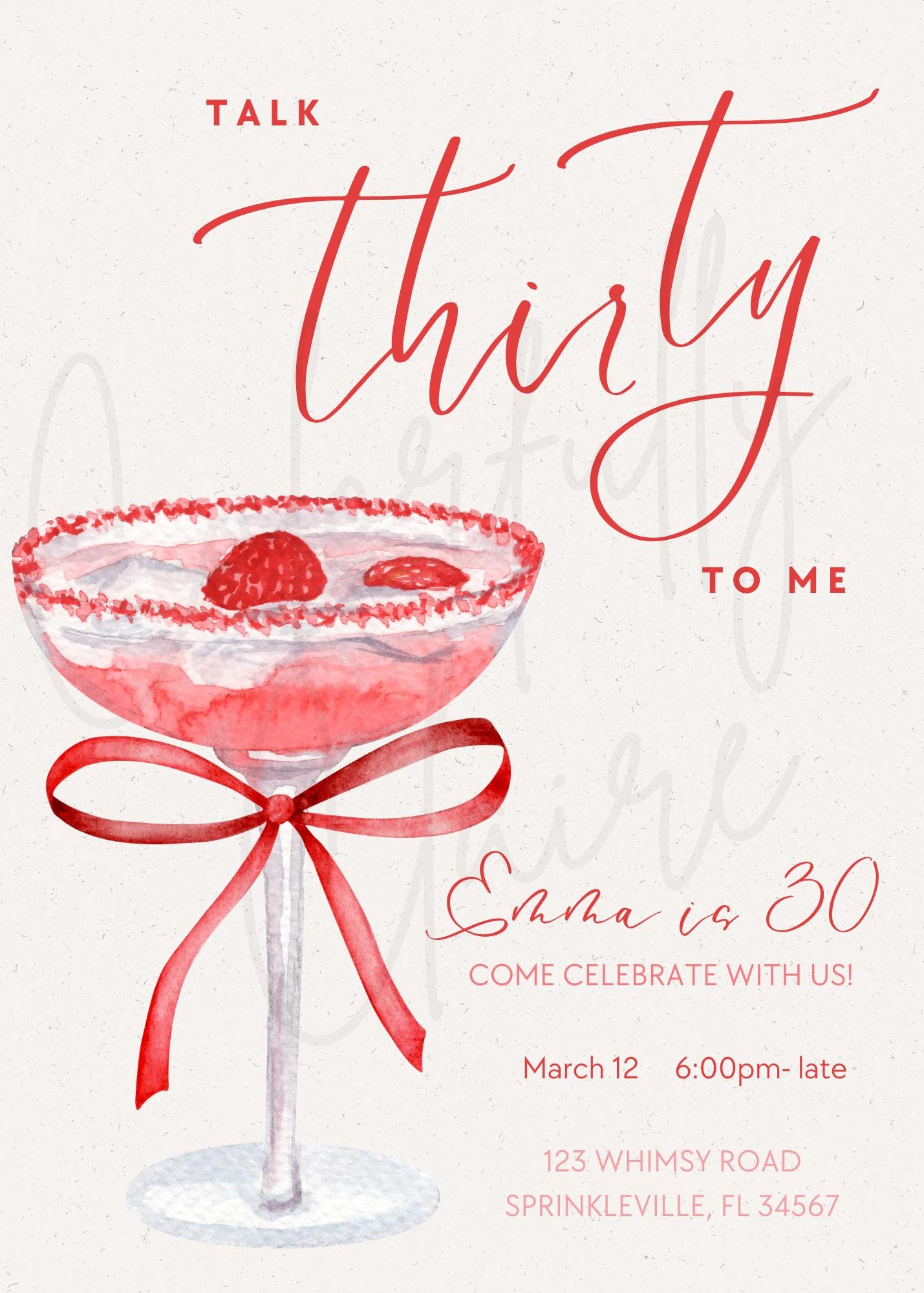 Safetalk Invitations Talk Thirty to Me Invitation: Modern Birthday Template (digital File ...