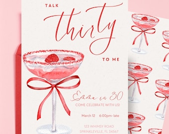 Talk Thirty To Me Invitation: Modern Birthday Template (Digital File)