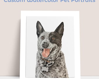 Retratos de mascotas en acuarela personalizados y pintados a mano