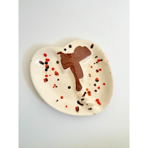 Vintage Saddle Ashtray | Speckled Ceramic Paint Palette | Western Art Decor