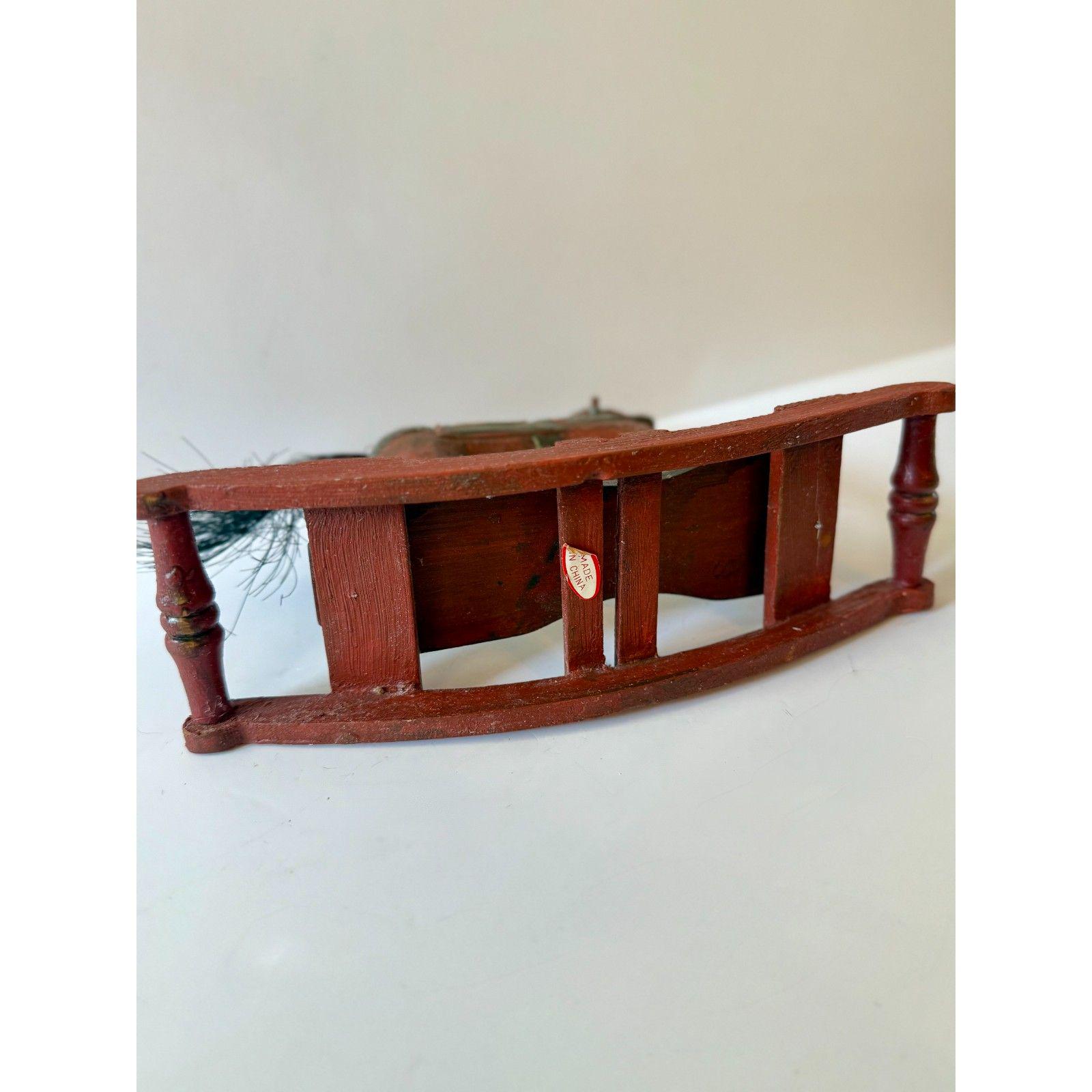 アンティーク | 手彫りの木製ロッキングホース | ペイントされた民芸品