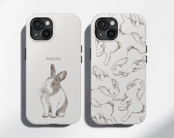 White Bunny Phone Case, bunny iPhone case, Bunny Lovers Gifts, Cute bunny case, Rabbit Iphone Case, Rabbit phone case, Gift for rabbit lover