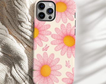 Daisy Personalized Phone Case, Retro Daisy Phone Case, Daisy iPhone case, daisy samsung case, daisy lovers gift, daisy butterfly gift