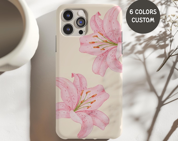 Featured listing image: Lily Phone Case in 6 Floral Styles for iPhone X to 17 Samsung Galaxy